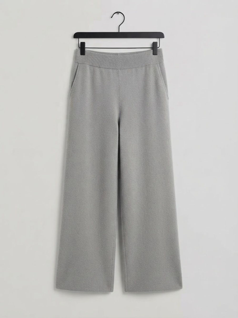 NATURALS D&CO Cozy Knit Wide-Leg Pants Light Gray L